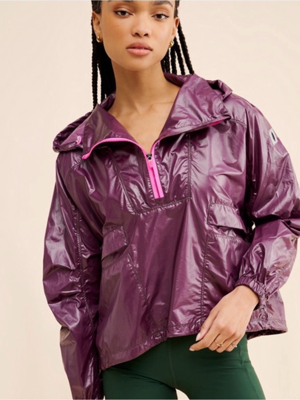 NWOT Free People Movement Spring Showers Packable Rain Jacket Size XS